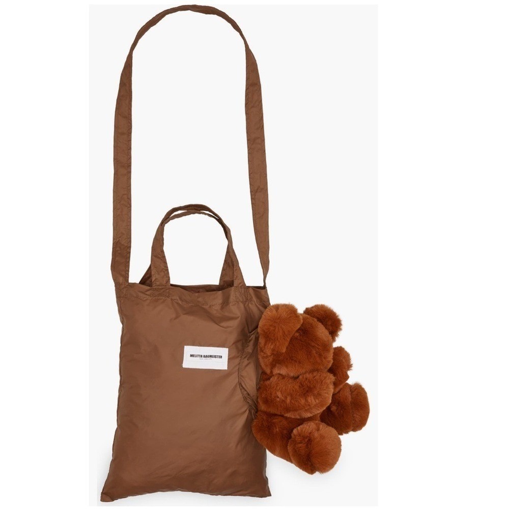 Melitta Baumeister Teddy Faux Fur Tote Purse Bag, Brown, Designer Luxury, NWT